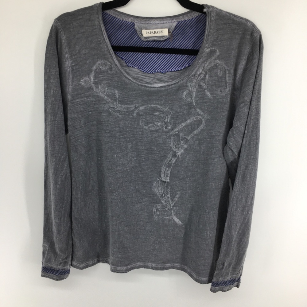 Paparazzi Embroidered Long Sleeve Shirt